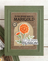 Handmade greeting card with flowers on it and let your dreams blossom sentiment on it.