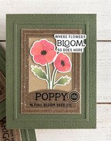 Handmade greeting card with flower son it and where flowers bloom, so does hope sentiment on it.
