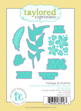 Graphic of Foliage & Feather Dies which are used for papercrafting.