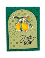 Handmade greeting card with lemons on it and just a note sentiment on it.