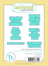 Graphic of Star-Spangled Sentiments Die Set which includes sentiments for papercrafting.