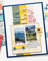 Handmade scrapbooking page that is travel themed.