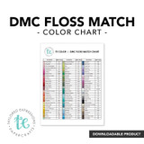Image of DMC Floss Match Chart.