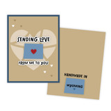Graphic of handmade greeting card with Wyoming on it.