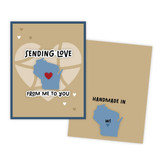 Graphic of handmade greeting card with Wisconsin on it.