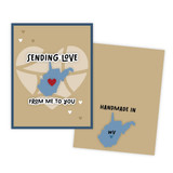 Graphic of handmade greeting card with West Virginia on it.