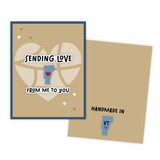 Graphic of handmade greeting card with Vermont on it.