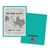 Graphic of handmade greeting card with Rhode Island on it.