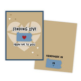 Graphic of handmade greeting card with Pennsylvania on it.