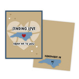 Graphic of handmade greeting card of North Carolina.