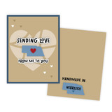 Graphic of handmade greeting card of Nebraska.