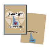Graphic of handmade greeting card of Idaho.