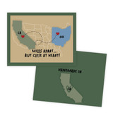 Graphic of handmade greeting card of California.