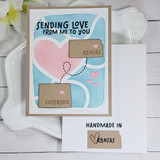 Handmade greeting card with Colorado and Kansas on it and sending love from me to you sentiment on it.