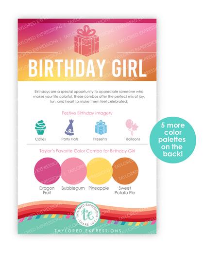Graphic of Palette Playbook - Birthday Girl which is used for color matching.
