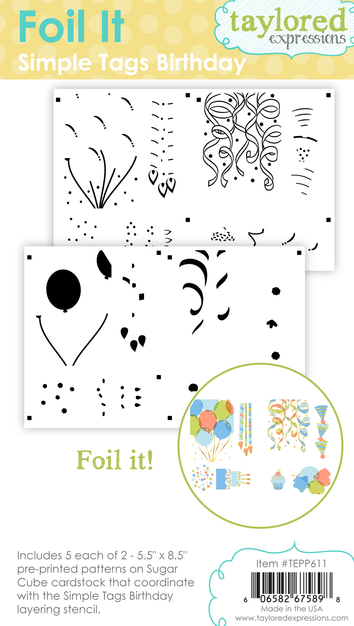 Graphic of Foil It - Simple Tags Birthday which is used for papercrafting.