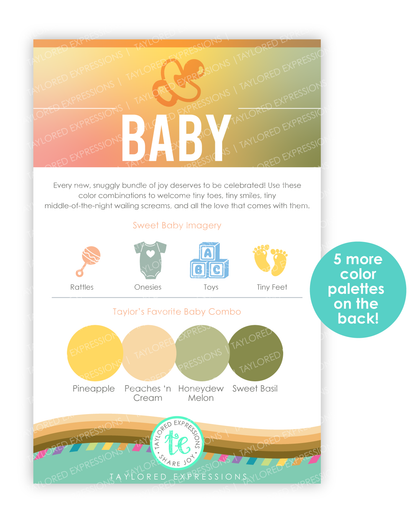 Graphic of Palette Playbook - Baby which is used for color swatching.