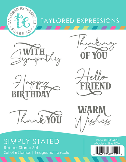 Graphic of Simply Stated Stamp Set that is used for papercrafting.
