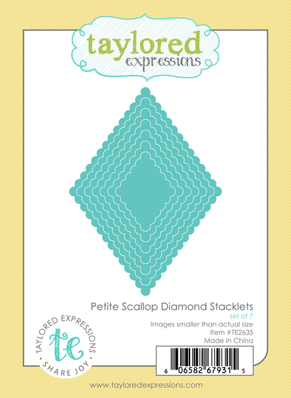 Graphic of Petite Scallop Diamond Stacklets which are used for papercrafting.