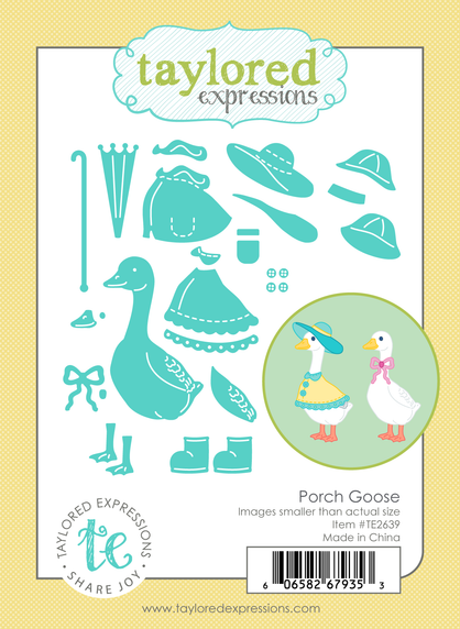 Graphic of Porch Goose Die Set which is used for papercrafting.