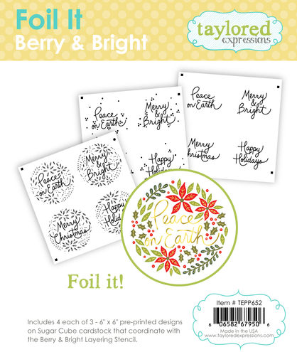 Graphic of Foil It - Berry & Bright which makes sentiments for papercrafting.