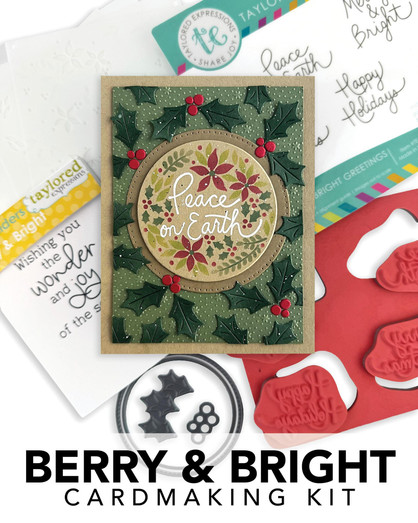 Graphic of Berry & Bright Cardmaking Kit which is used for papercrafting.