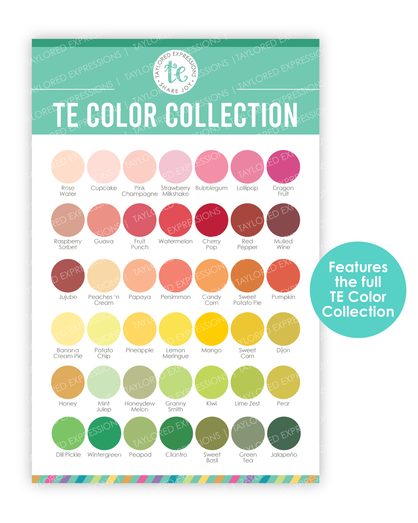 Graphic of Palette Playbook - TE color collection which is used to show the TE rainbow.