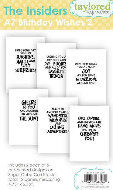 Graphic of The Insiders - A7 Birthday Wishes 2 which are used for papercrafting.