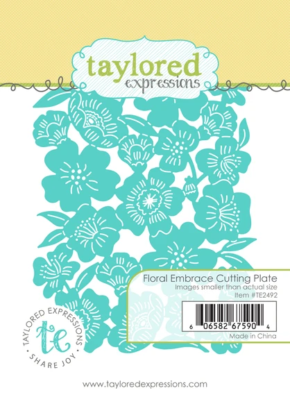 Graphic of Floral Embrace Cutting Plate Die which includes flowers for papercrafting.