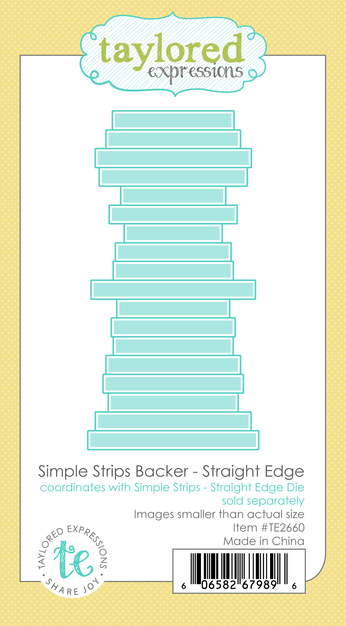 Graphic of Simple Strips Backer Die - Straight Edge which includes a die for papercrafting.