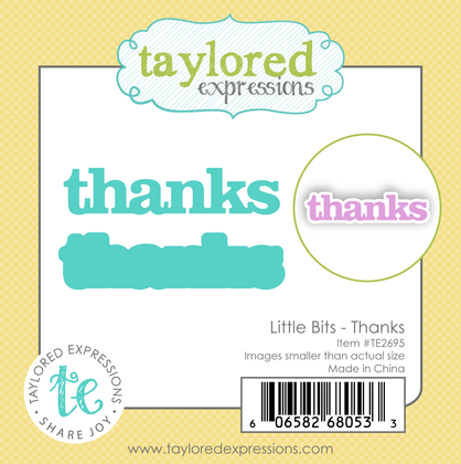 Graphic of Little bits Die Set- Thanks which is used for papercrafting.