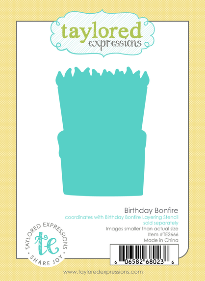 Graphic of Birthday Bonfire Die which is used for papercrafting.