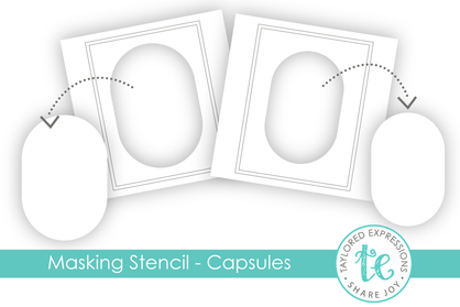 Graphic of Masking Stencils - Capsules which is used for papercrafting.