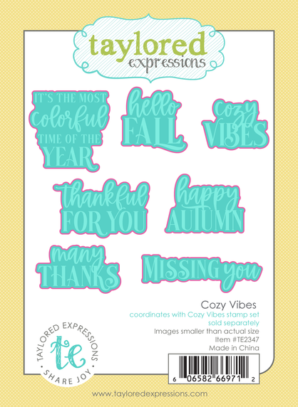 Graphic of Cozy Vibes Dies which is used for paper crafting.