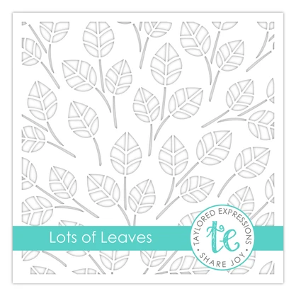 Graphic of Lots of Leaves Stencil which includes leaves on it for papercrafting.
