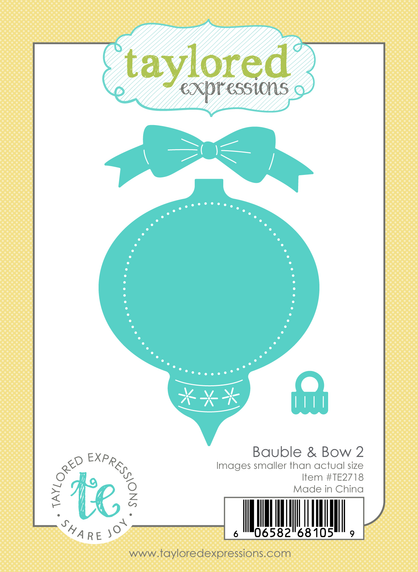 Graphic of Bauble & Bow 2 Die Set which is used for papercrafting.