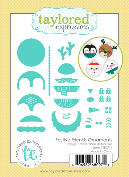 Graphic of Festive Friends Ornaments Die Set which is used for papercrafting.