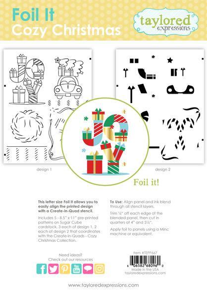 Graphic of Foil It - Cozy Christmas which includes the word Joy on it and is used for papercrafting.
