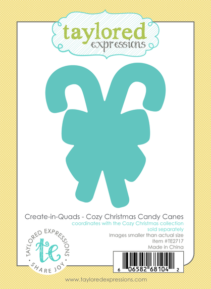 Graphic of Create-in-Qauds - Cozy Christmas Candy Canes Dies which is used for papercrafting.
