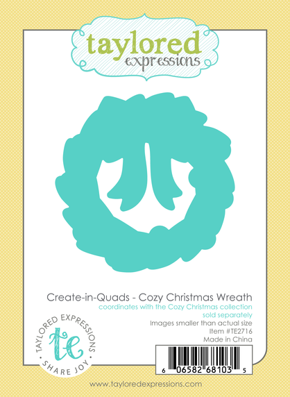Graphic of Create-in-Quads - Cozy Christmas Wreath Die which is used for papercrafting.