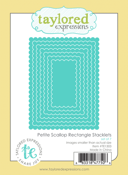 Graphic of Petite Scallop Rectangle Stacklets which are layers of scalloped edged dies used for papercrafting.