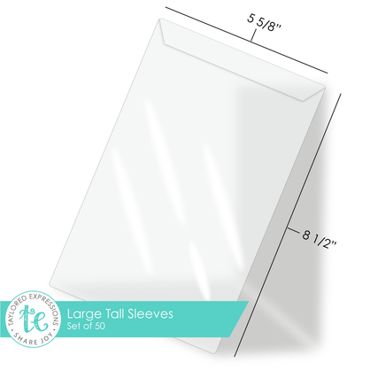 Image of Large Tall Sleeves with measurements that are 5 5/8 x 8 1/2.