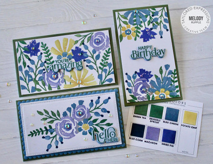 Triple Slim Layering Stencil - In the Garden