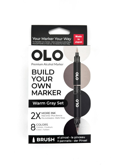 OLO Premium Alcohol Markers - Warm Gray Set - 8 Colors