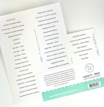 Label It - 2022 Stencil Storage Stickers