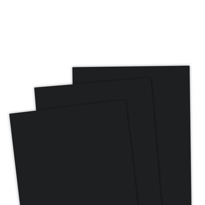 Three pieces of TE Premium Oreo Cardstock which is the color black.