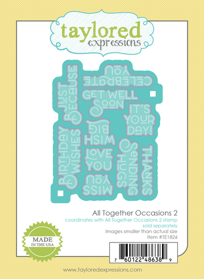 Graphic of All Together Occasions 2 steel die sentiment cut outs for paper crafting.