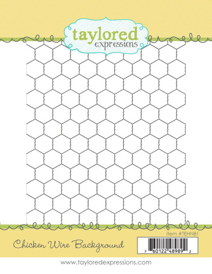 Graphic of Chicken Wire Background Stamp which is a wired background used for papercrafting.