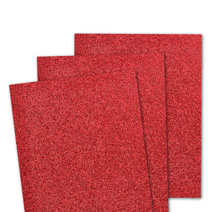 Image of Glitter Cardstock - Cherry Pop which is a red color.