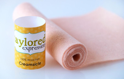 100% Wool Felt - Creamsicle
